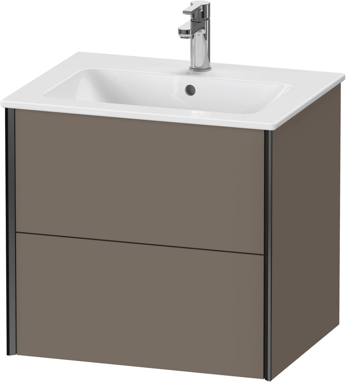DURAVIT XViu Waschtischunterbau wandhängend 610 mm, 2 Schubkästen, weiß matt – ohne Griff, mit Tip-On-Technik