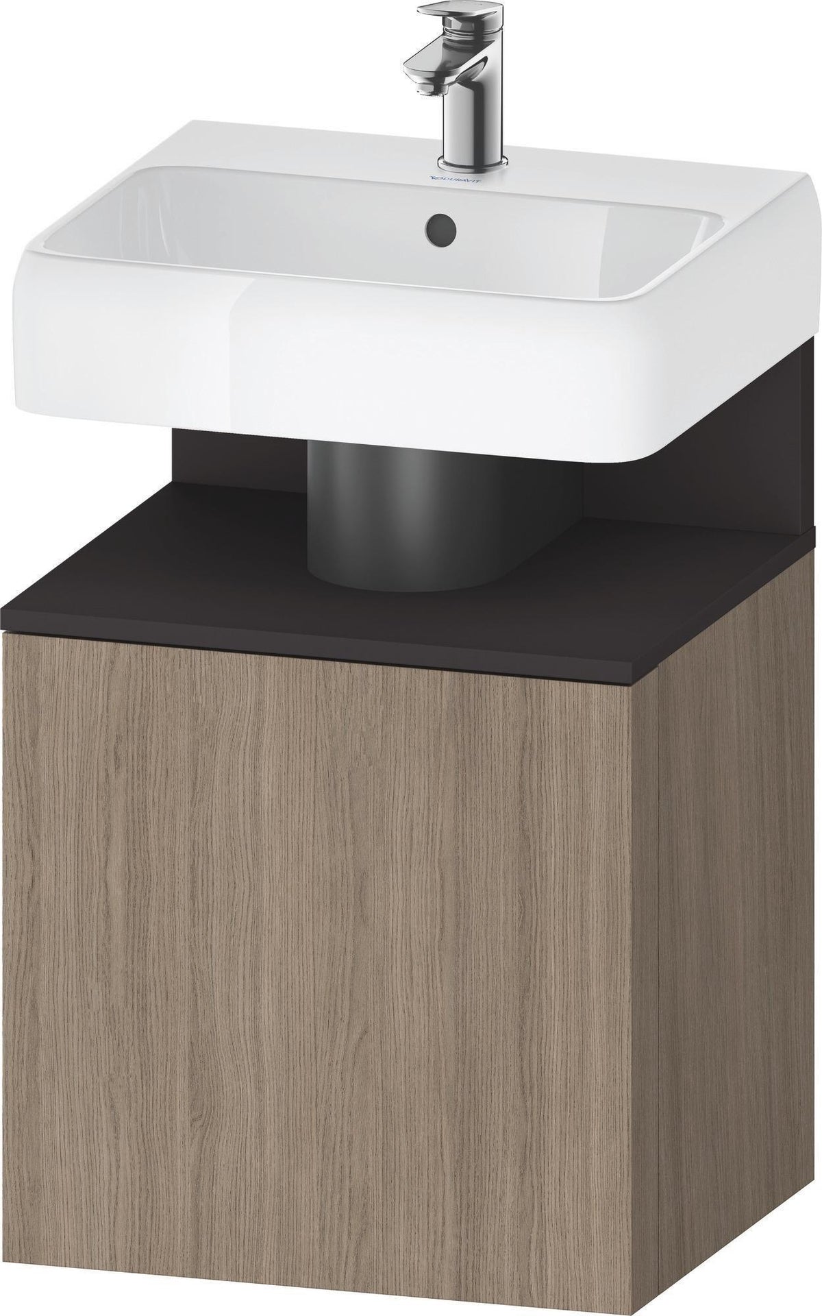 DURAVIT Qatego Waschtischunterbau 490 mm Eiche Terra Matt, wandhängend, 1 Tür links, Tip-On