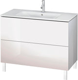 Duravit L-Cube Waschtischunterbau 1020 mm, 2 Auszüge, Amerikanisch Nussbaum, bodenstehend