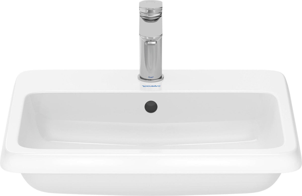 DURAVIT Qatego Einbauwaschtisch 550 mm weiß HygieneGlaze 1 Hahnloch mit Überlauf