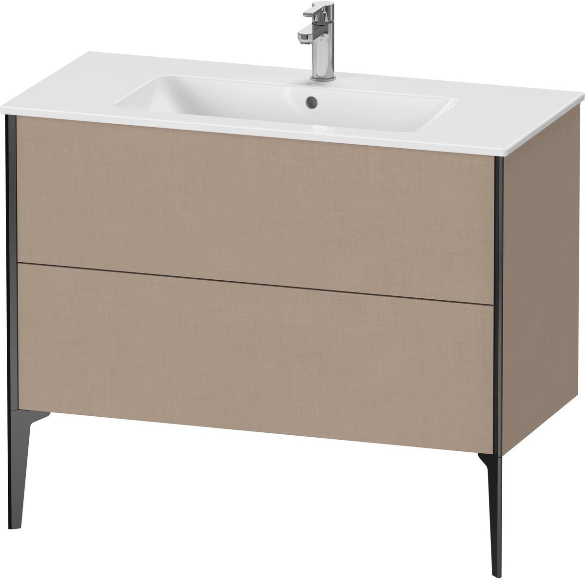 Duravit XViu Waschtischunterbau bodenstehend 1010 mm, 2 Auszüge, weiß matt, Tip-On