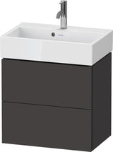DURAVIT L-Cube Waschtischunterbau wandhängend, 2 Schubkästen, Weiß Matt, 584 mm