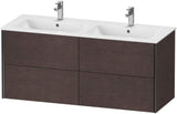Duravit XViu Waschtischunterbau wandhängend 1280 mm, 4 Schubkästen, champagner matt/weiß matt