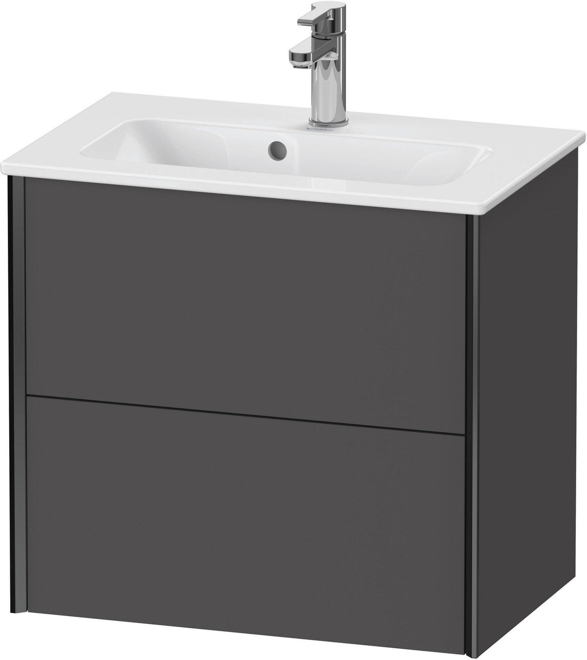 DURAVIT XViu Waschtischunterbau wandhängend 610 mm, 2 Schubladen, champagner matt/weiß matt