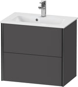 DURAVIT XViu Waschtischunterbau wandhängend 610 mm, 2 Schubladen, champagner matt/weiß matt