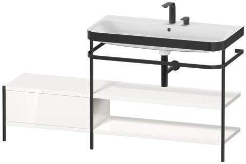 Duravit Waschtischset HAPPY D.2 PLUS 1600x490mm ein Hahnloch taupe supermatt