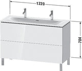 Duravit L-Cube Waschtischunterbau 1220 mm weiß matt – 2 Auszüge, Tip-On, bodenstehend