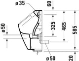 DURAVIT Urinal ME by Starck, spülrandlos, Zulauf hinten, elektronisch, weiß