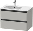Duravit Ketho.2 Waschtischunterbau wandhängend 810 mm betongrau matt mit 2 Schubkästen