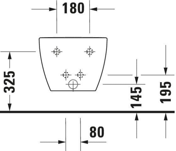 DURAVIT Wand-Bidet Happy D.2 540 mm Anthrazit Matt mit Überlauf und 1 Hahnloch