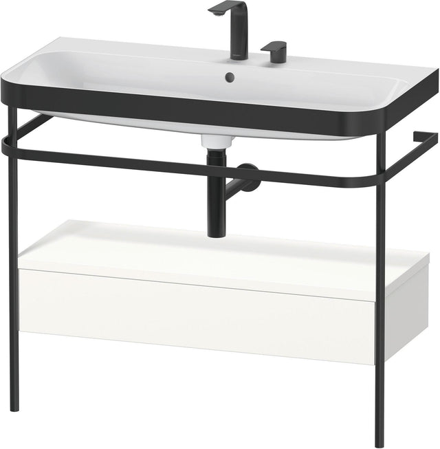 DURAVIT Happy D.2 c-bonded Waschtischset mit Metallkonsole, 975 mm, Weiß