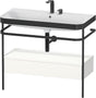 DURAVIT Happy D.2 c-bonded Waschtischset mit Metallkonsole, 975 mm, Weiß