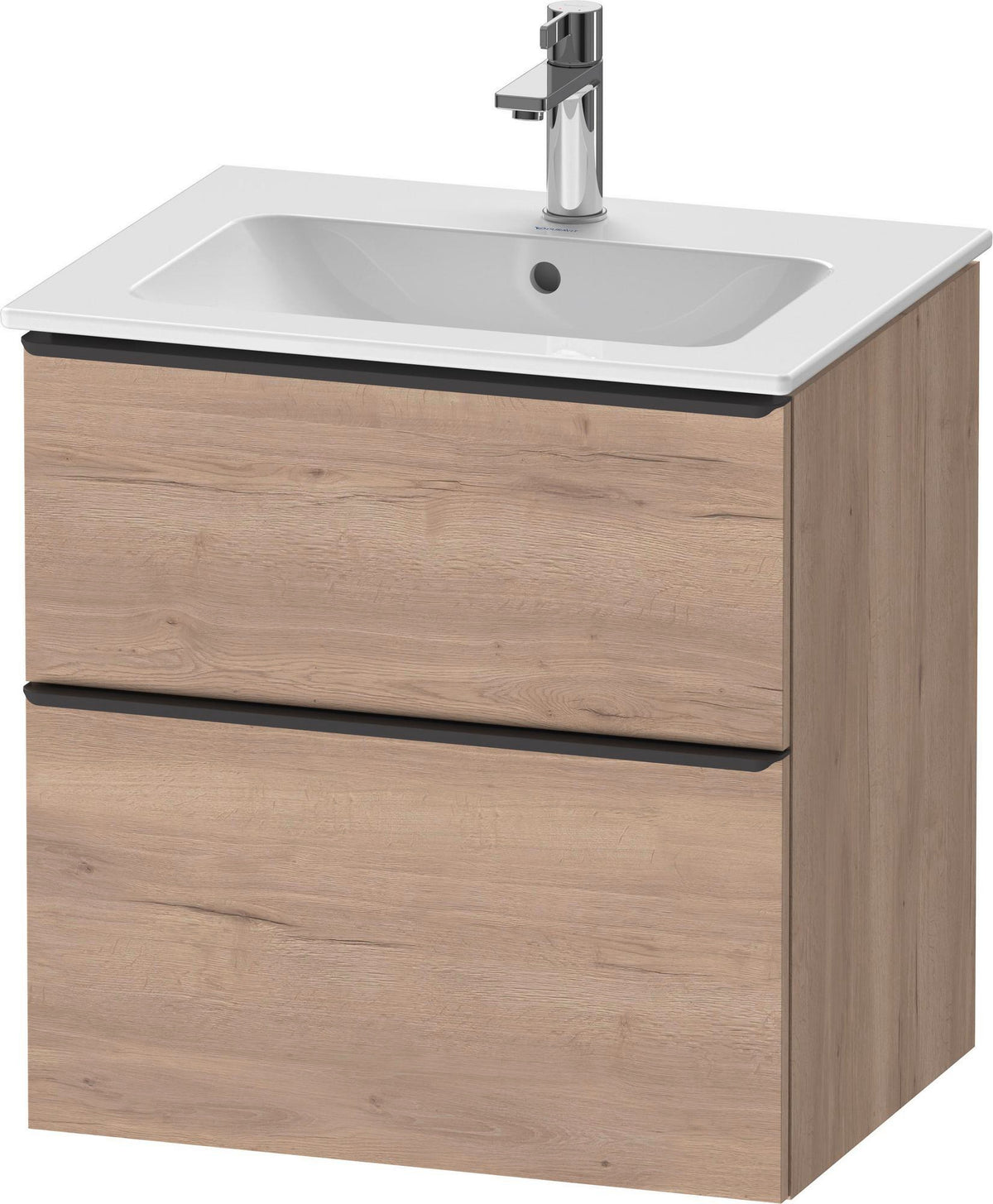 DURAVIT D-Neo Waschtischunterbau 610 mm Eiche Schwarz mit Bronze Griff – wandhängend
