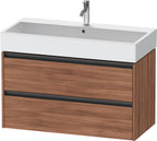 nussbaum natur / 2 Schubkästen / Waschtischunterbau
