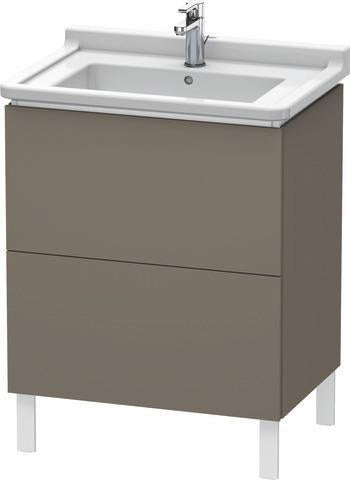 Duravit L-Cube Waschtischunterbau 469x670x712 mm taupe matt – 2 Auszüge, Tip-On, für Starck 3