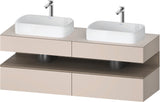 DURAVIT Qatego Konsolenwaschtischunterbau 1600 mm Basalt Matt mit 2 Auszügen und Tip-On-Technik