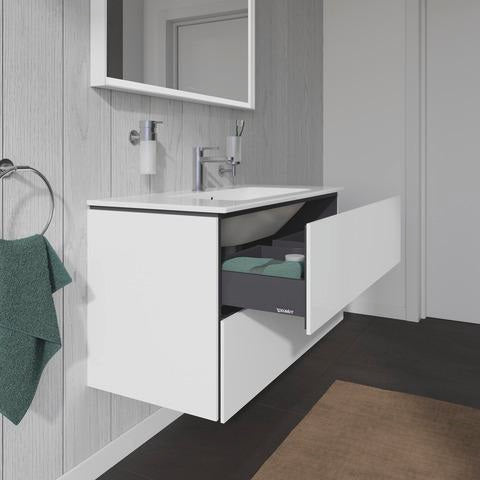 Duravit L-Cube Waschtischunterbau 1020 mm taupe matt – wandhängend, 2 Schubkästen, Tip-On