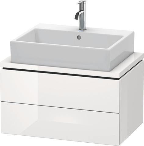 Duravit L-Cube Waschtischunterbau 720x477mm taupe supermatt mit 2 Schubkästen, Tip-On-Technik und Siphonausschnitt