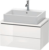 Duravit L-Cube Waschtischunterbau 720x477mm taupe supermatt mit 2 Schubkästen, Tip-On-Technik und Siphonausschnitt