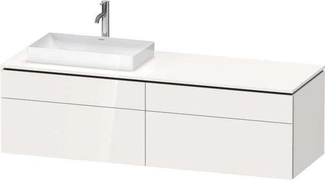 Duravit L-Cube Waschtischunterbau 1620 mm Weiß Matt mit Tip-On-Technik und Becken links