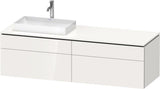 Duravit L-Cube Waschtischunterbau 1620 mm Weiß Matt mit Tip-On-Technik und Siphonausschnitt