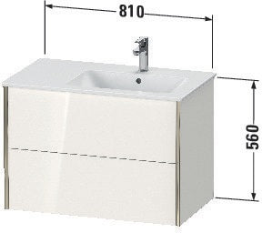 DURAVIT XViu Waschtischunterbau 810 mm mit 2 Schubkästen, Strukturmatte