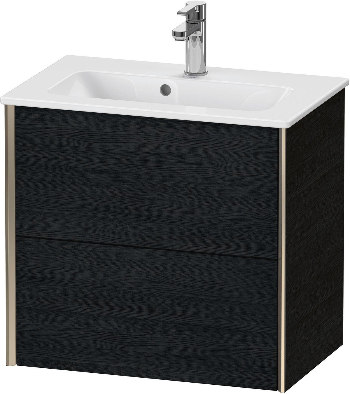 DURAVIT XViu Waschtischunterbau wandhängend 610 mm, 2 Schubladen, champagner matt/weiß matt
