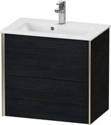 DURAVIT XViu Waschtischunterbau wandhängend 610 mm, 2 Schubladen, champagner matt/weiß matt
