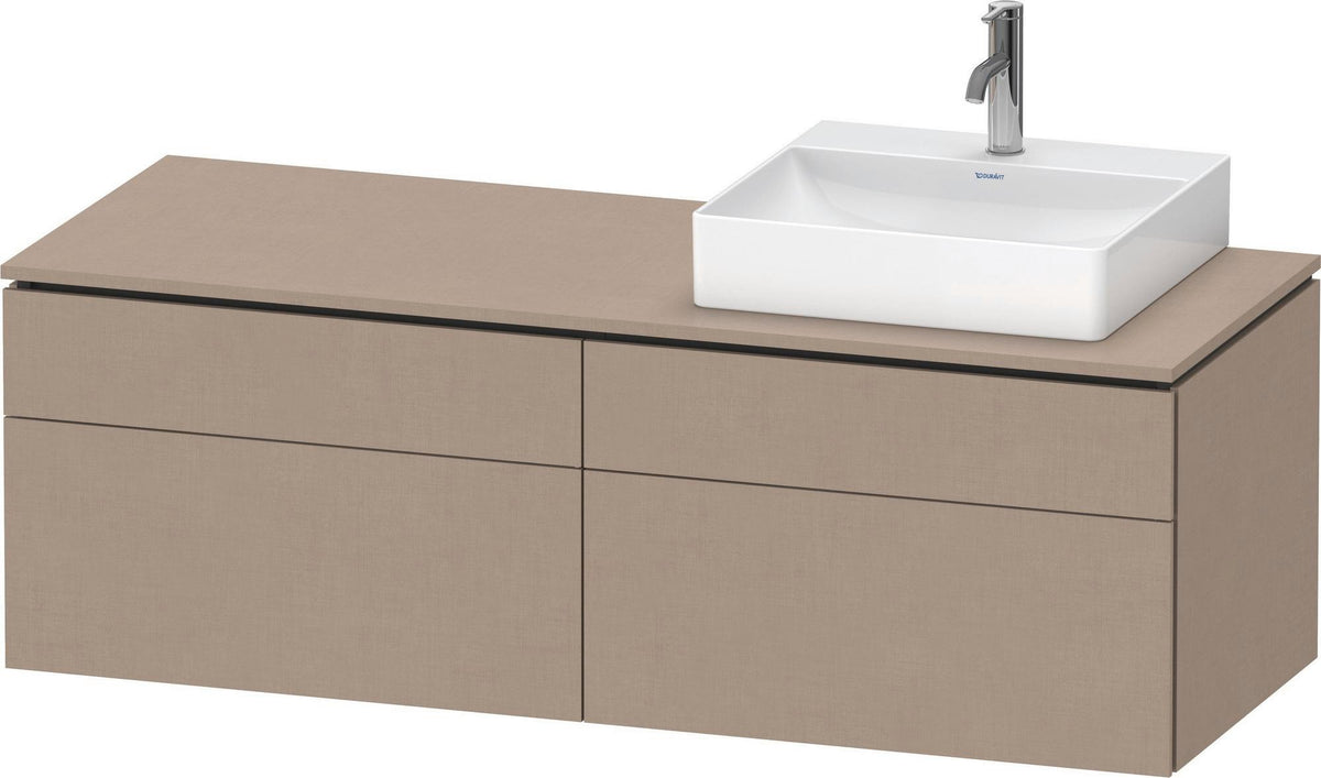 DURAVIT L-Cube Waschtischunterbau 1420 mm Taupe supermatt mit Tip-on und Soft-Close