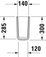DURAVIT Halbsäule ME by Starck aus Sanitärkeramik, 300x170x300 mm, weiß, für 233565, 232560, 233555 u.a.