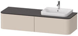 Duravit Waschtischunterbau Happy D.2 Plus 1600 mm taupe supermatt mit Innenbeleuchtung