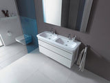 Duravit DuraStyle Doppelwaschtisch 1300 mm – Wandhängend, 2 Hahnlöcher, mit Überlauf, Weiß