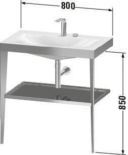 Duravit XViu Waschtischunterbau 800 mm mit Möbelwaschtisch, Metallkonsole, champagner matt/schwarz hochglanz