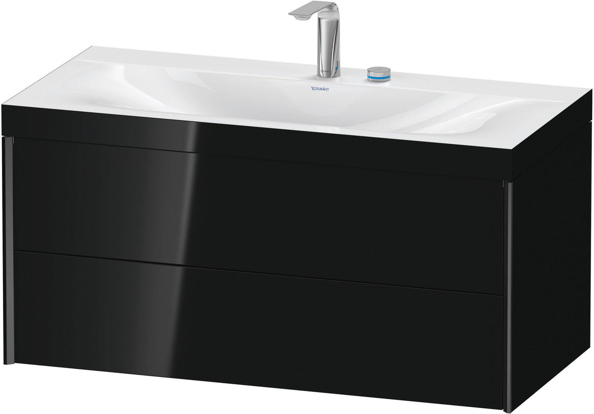 DURAVIT XViu c-bonded Waschtischunterbauset 1000 mm, 2 Schubkästen, schwarz matt / schwarz hochglanz