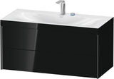 DURAVIT XViu c-bonded Waschtischunterbauset 1000 mm, 2 Schubkästen, schwarz matt / schwarz hochglanz
