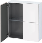 Duravit L-Cube Halbhochschrank 700 mm, 2 Türen, Hochglanz Schwarz, wandhängend
