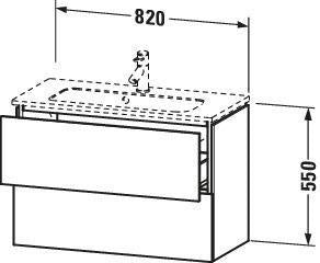 DURAVIT L-Cube Waschtischunterbau 820 mm weiß matt mit 2 Schubkästen und Tip-On-Technik