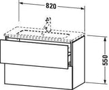 DURAVIT L-Cube Waschtischunterbau 820 mm weiß matt mit 2 Schubkästen und Tip-On-Technik