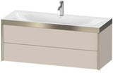 Duravit Möbelwaschtischset XViu 1200x480mm mit Unterbau, 2 Schubkästen, Ahorn mitte