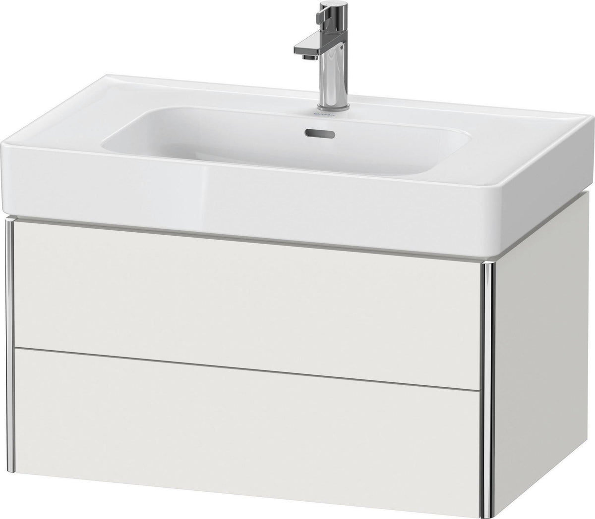 DURAVIT XSquare Waschtischunterbau 784 mm Taupe mit 2 Schubkästen und Tip-on Technik