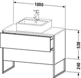 DURAVIT XSquare Waschtischunterbau bodenstehend Eiche Schwarz 1000 mm mit 2 Schubkästen