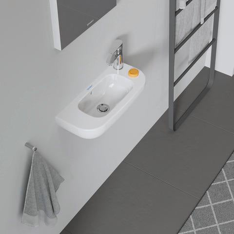 DURAVIT D-Code Handwaschbecken 500 mm mit Überlauf und Hahnlochbank rechts, weiß