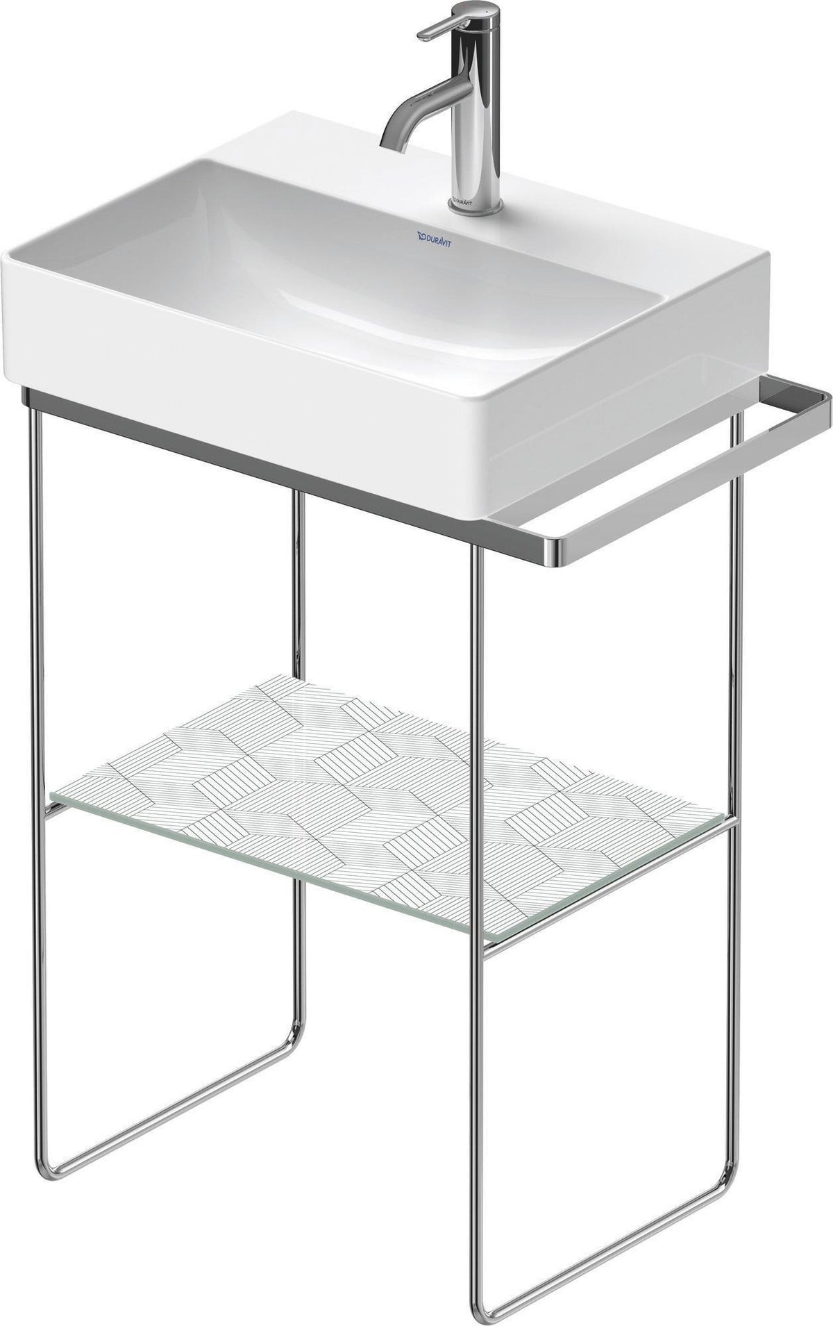 DURAVIT DuraSquare Metallkonsole höhenverstellbar mit Handtuchhalter in Chrom