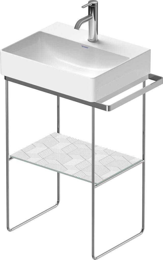 DURAVIT DuraSquare Metallkonsole höhenverstellbar mit Handtuchhalter in Chrom