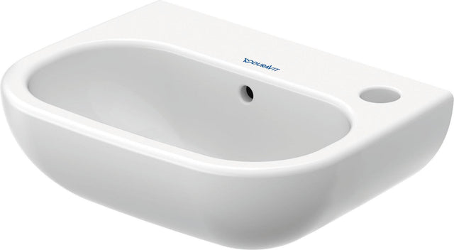 Duravit D-Code Handwaschbecken 360 mm mit Überlauf, 1 Hahnloch rechts, wandhängend, weiß