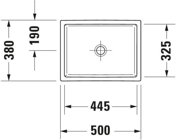 DURAVIT Vero Air Aufsatzbecken 500 mm ohne Überlauf und Hahnloch, geschliffene Sanitärkeramik