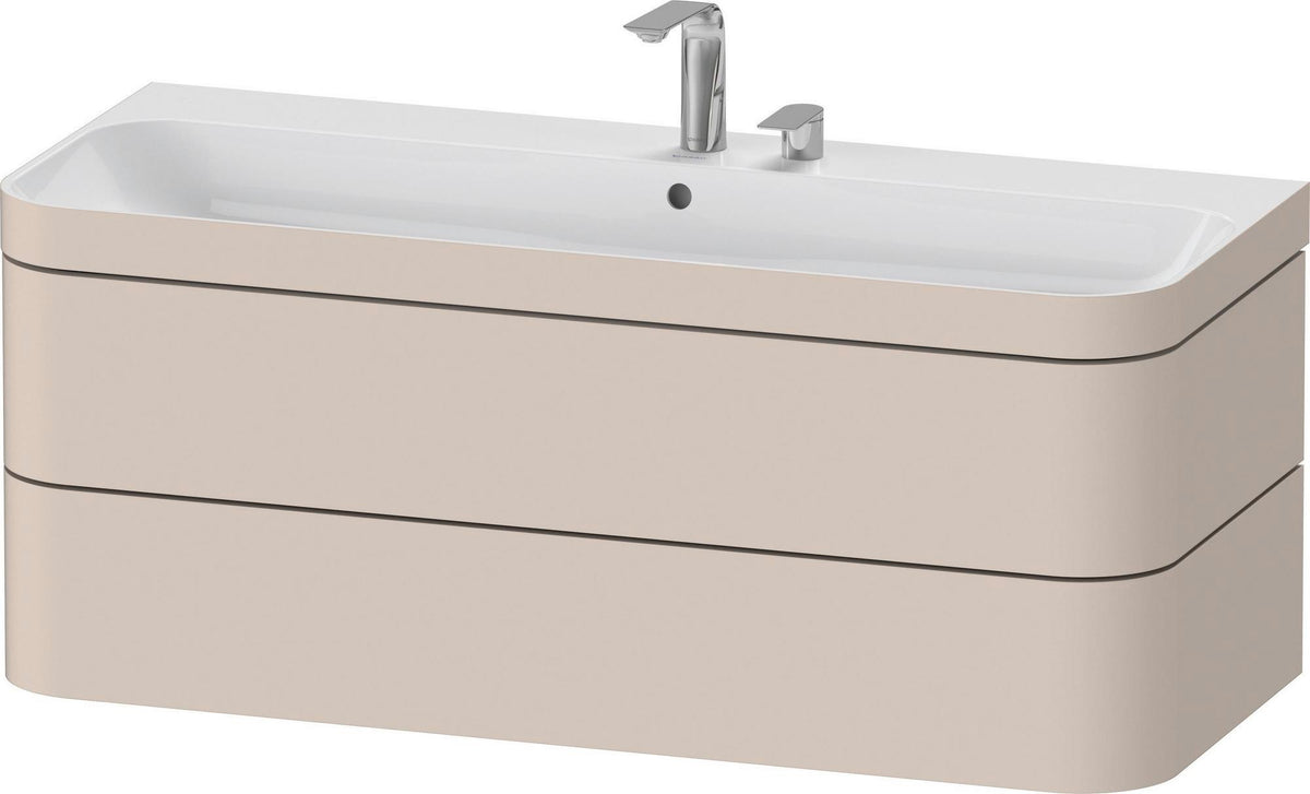 Duravit Happy D.2 c-bonded Waschtischset 1175 mm wandhängend mit 2 Schubkästen und Tip-on Technik