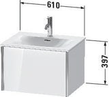 Duravit XViu Waschtischunterbau 610 mm weiß matt mit Tip-On-Technik und einem Auszug