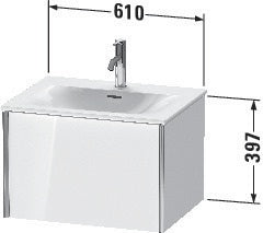 Duravit Waschtischunterbau XVIU 610 mm wandhängend Nussbaum mitte für Viu 234463