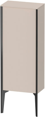 Duravit XViu Halbhochschrank 890 mm, 1 Tür, links, l. schwarz matt/leinen, wandhängend